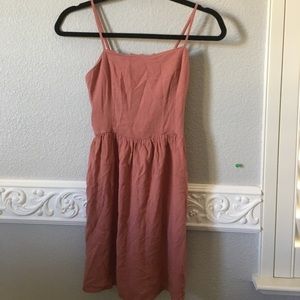 f21 pink lace up dress